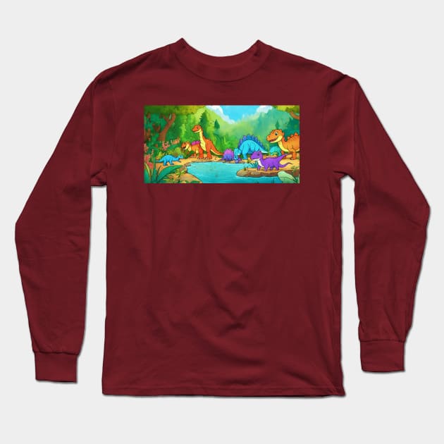 3d realistic art for children coloring illustration Long Sleeve T-Shirt by HANART